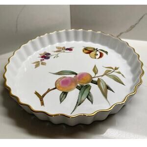 Royal Worcester Evesham Gold Vale Quiche or Flan Dish 10” Diameter
